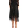 FEESHOW Womens Chiffon Long Dance Skirts High-Low Lyrical Dance Costumes Side Split Skirts Black One Size view 3