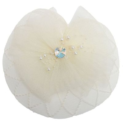 Belyee Fascinators Hat Flower Meshs Off White Tea Party Wedding Headwear for Girls