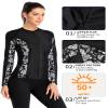 ATTRACO Womens Color Block Rash Guard Swimwear Surfing Shirts Black XX-Large view 4