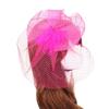 Belyee Women's Fuschia Flower Mesh and Veil Fascinator Cocktail Party Hair Clip Hat view 1