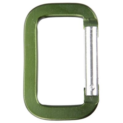 Paracord Planet Rectangle Carabiner, Olive Drab, 10 Pack - Aluminum D Ring Clip