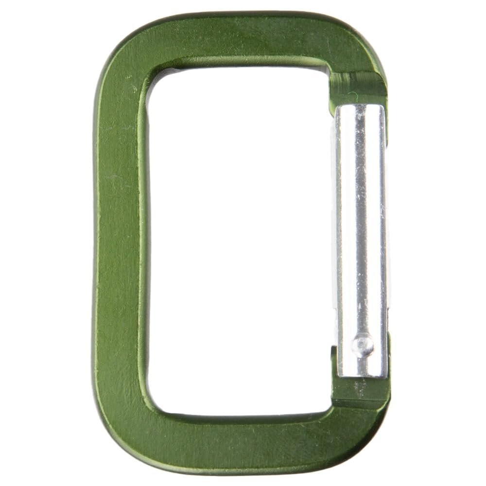 Paracord Planet Rectangle Carabiner, Olive Drab, 10 Pack - Aluminum D Ring Clip
