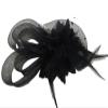 Belyee Womens Flower Feather and Veil Black Fascinator Cocktail Hair Clip Hat for Party view 1