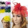 Belyee Womens Flower Feather and Veil Black Fascinator Cocktail Hair Clip Hat for Party view 2