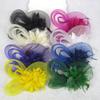 Belyee Womens Flower Feather and Veil Black Fascinator Cocktail Hair Clip Hat for Party view 3