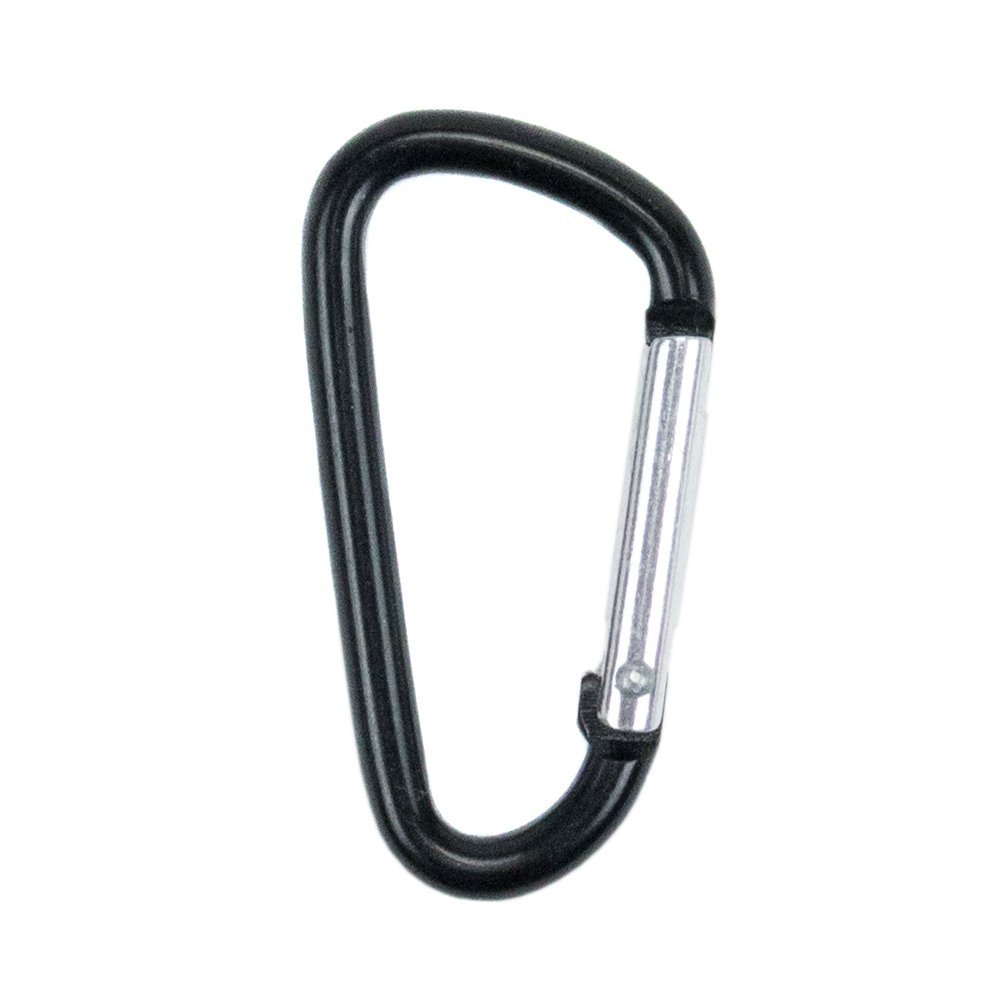 Paracord Planet Carabiner, Black, 10 Pack - Aluminum D Ring Clip