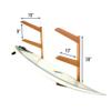 StoreYourBoard Timber Surfboard Wall Rack, Holds 3 Surfboards, Wood Home Storage Mount System, Garage Hanging Organizer Natural view 3