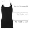 Emmalise PreTeen Training Bra Camisole Wireless Built in Fabric Support Cami (Blk, Small, 80-100 lbs) view 3