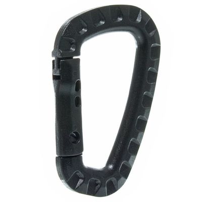 Plastic Carabiner, Black, 10 Pack - D Ring Clip