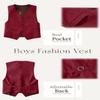 YuanLu Boys Suits for Toddler Kids Slim Fit Tuxedo Ring Bearer Outfit Formal Vest and Pants Set with Bowtie Burgundy Birthday Dress Suit Size 2T view 3