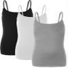 Emmalise PreTeen Training Bra Camisole Wireless Built in Fabric Support Cami (3Pk Blk, White, H Gray, Small, 80-100 lbs) view 1