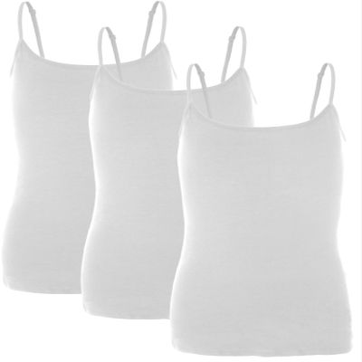 Emmalise PreTeen Training Bra Camisole Wireless Built in Fabric Support Cami (3Pk White, Med,90-120 lbs)