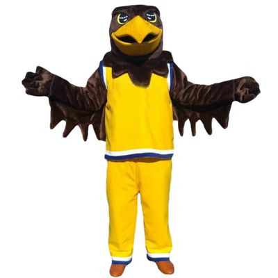 Brown Sport Eagle Cartoon Costume Mascot Plush with Mask for Adult Cosplay Party Halloween Dress Up