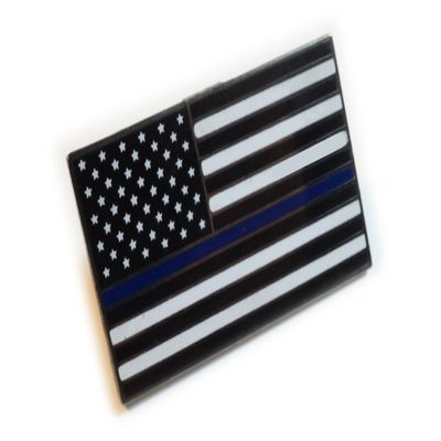 Thin Blue Line Fallen Police Cop Law Enforcement US Flag Support Tie Tack Lapel Pin