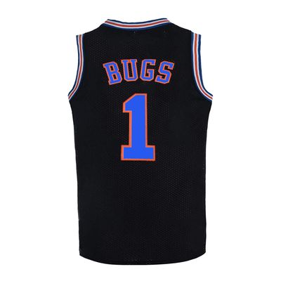 BOROLIN Youth Basketball Jersey #1 Moive Space Jerseys Bugs Shirts for Kids (Black, Youth X-Large)