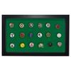 Eureka Golf Products Golf Ball Marker Display Case | Holds 40 Pegged or Non Pegged (Flat) Ball Markers | Black/Green | Wall Mounted Wooden Case | Measures 15.5" W X 9.5" H view 1