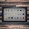 Eureka Golf Products Golf Ball Marker Display Case | Holds 40 Pegged or Non Pegged (Flat) Ball Markers | Black/Green | Wall Mounted Wooden Case | Measures 15.5" W X 9.5" H view 2
