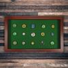 Eureka Golf Products Golf Ball Marker Display Case | Holds 40 Pegged or Non Pegged (Flat) Ball Markers | Cherry | Wall Mounted Wooden Case | Measures 15.5" W X 9.5" H view 2