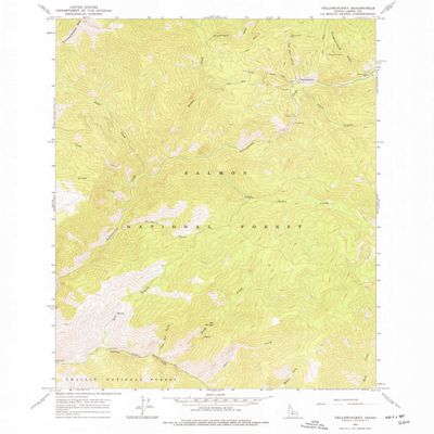 Yellowjacket ID topo map, 1:24000 Scale, 7.5 X 7.5 Minute, Historical, 1963, Updated 1977, 26.8 x 22 in - Tyvek