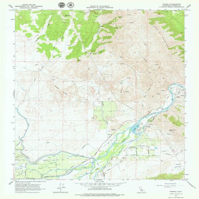 YellowMaps Piedra CA topo map, 1:24000 Scale, 7.5 X 7.5 Minute, Historical, 1965, Updated 1979, 26.8 x 21.5 in - Tyvek