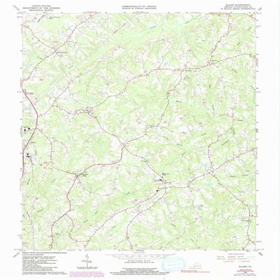 YellowMaps Blairs VA topo map, 1:24000 Scale, 7.5 X 7.5 Minute, Historical, 1964, Updated 1991, 26.9 x 22 in - Tyvek