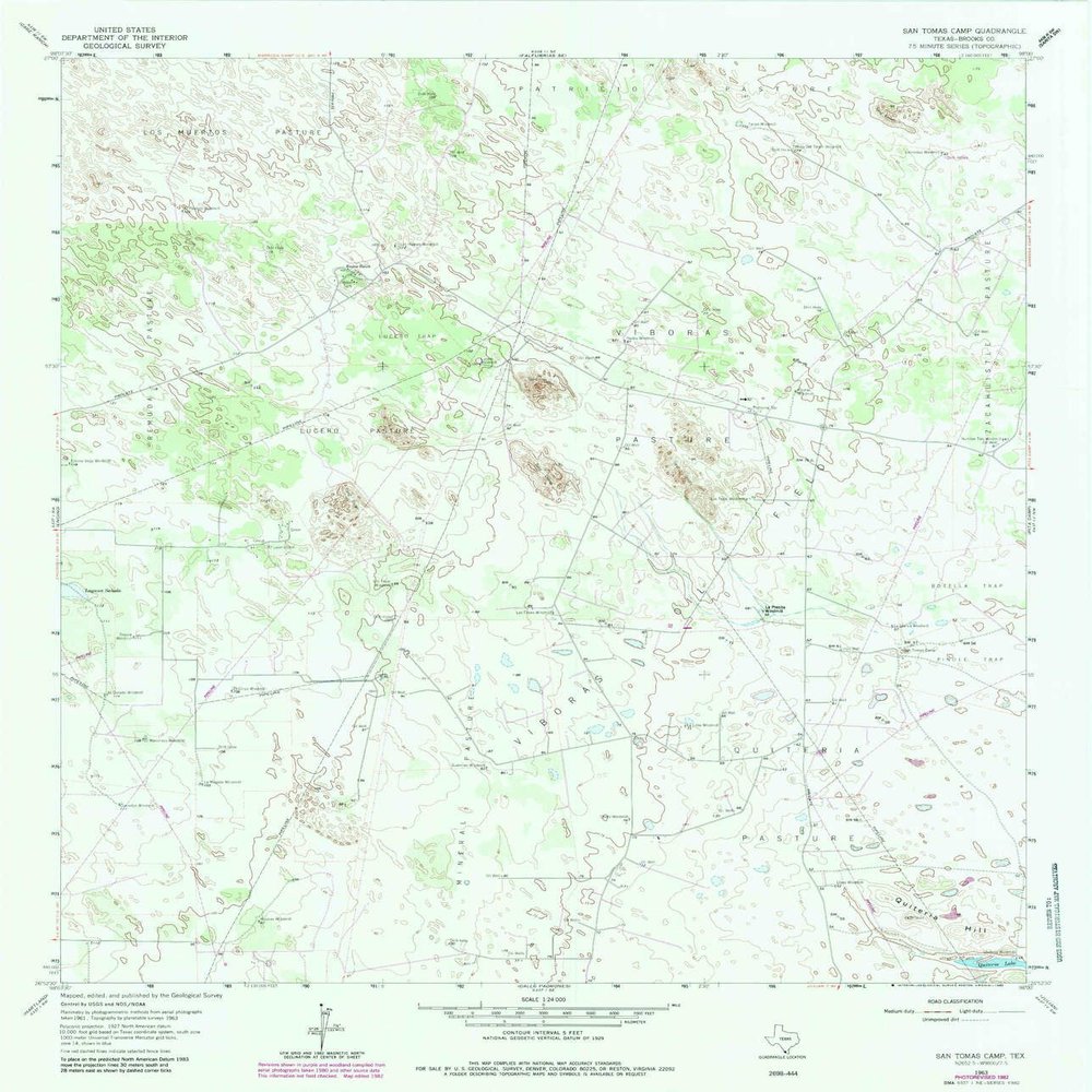 YellowMaps San Tomas Camp TX topo map, 1:24000 Scale, 7.5 X 7.5 Minute, Historical, 1963, Updated 1983, 26.8 x 23 in - Tyvek