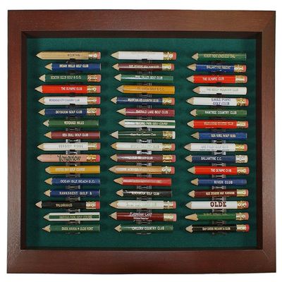 Eureka Golf Pencil Display Case | Holds 48 Round or Hexagonal Golf Pencils | Cherry Finish | Made in The USA