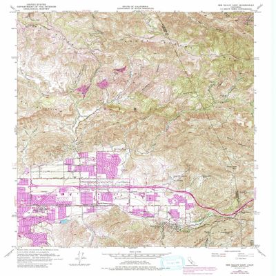 Simi Valley East CA topo map, 1:24000 Scale, 7.5 X 7.5 Minute, Historical, 1951, Updated 1994, 26.8 x 22 in - Tyvek
