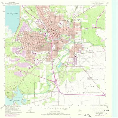 YellowMaps San Angelo South TX topo map, 1:24000 Scale, 7.5 X 7.5 Minute, Historical, 1957, Updated 1978, 27 x 23 in - Tyvek