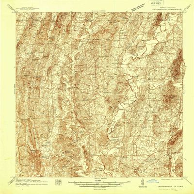 YellowMaps Chatsworth GA topo map, 1:48000 Scale, 15 X 15 Minute, Historical, 1938, 26.8 x 21.8 in - Tyvek