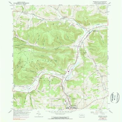 YellowMaps Kenneyville PA topo map, 1:24000 Scale, 7.5 X 7.5 Minute, Historical, 1954, Updated 1971, 26.9 x 22 in - Tyvek