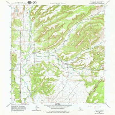 YellowMaps Palo Cedro CA topo map, 1:24000 Scale, 7.5 X 7.5 Minute, Historical, 1965, Updated 1979, 26.8 x 21.5 in - Tyvek