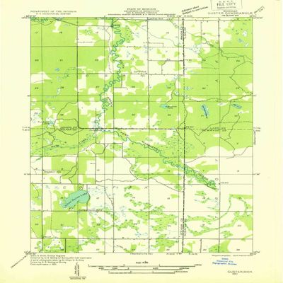 YellowMaps Custer SE MI topo map, 1:31680 Scale, 7.5 X 7.5 Minute, Historical, 1931, 20.8 x 15.9 in - Tyvek