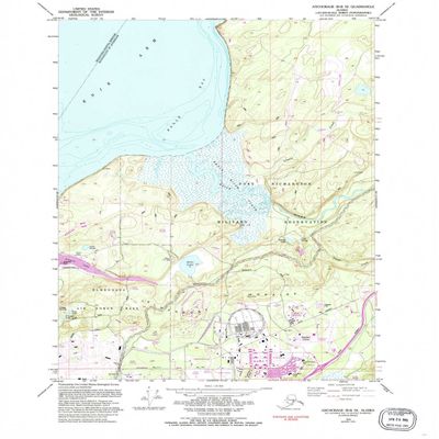 YellowMaps Anchorage B 8 SE AK topo map, 1:25000 Scale, 7.5 X 7.5 Minute, Historical, 1979, Updated 1993, 26.8 x 22 in - Tyvek