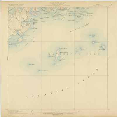 YellowMaps Tennant Harbor ME topo map, 1:62500 Scale, 15 X 15 Minute, Historical, 1906, 20 x 14.9 in - Tyvek