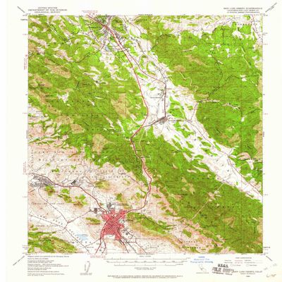 YellowMaps San Luis Obispo CA topo map, 1:62500 Scale, 15 X 15 Minute, Historical, 1952, Updated 1960, 20.7 x 17.2 in - Tyvek