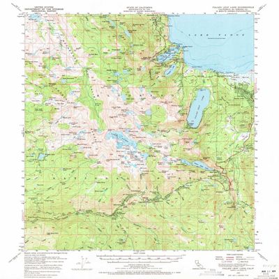YellowMaps Fallen Leaf Lake CA topo map, 1:62500 Scale, 15 X 15 Minute, Historical, 1955, Updated 1971, 20.7 x 16.6 in - Tyvek