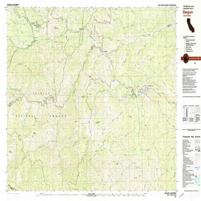 YellowMaps Beegum CA topo map, 1:25000 Scale, 7.5 X 15 Minute, Historical, 1981, Updated 1981, 24.1 x 39.8 in - Tyvek