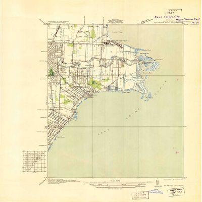 YellowMaps Selfridge Field MI topo map, 1:31680 Scale, 7.5 X 7.5 Minute, Historical, 1936, 22.8 x 19 in - Tyvek