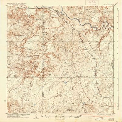 YellowMaps Ady TX topo map, 1:62500 Scale, 15 X 15 Minute, Historical, 1936, 19.9 x 16.4 in - Tyvek