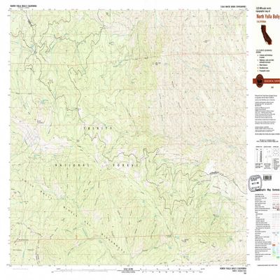 North Yolla Bolly CA topo map, 1:25000 Scale, 7.5 X 15 Minute, Historical, 1981, Updated 1981, 24.1 x 39.8 in - Tyvek