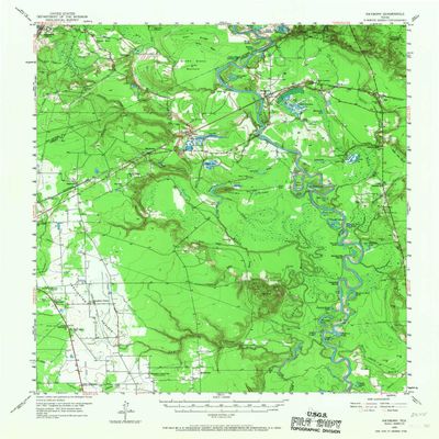 YellowMaps Rayburn TX topo map, 1:62500 Scale, 15 X 15 Minute, Historical, 1955, Updated 1967, 20.9 x 18 in - Tyvek