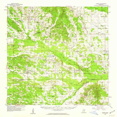 YellowMaps Pheba MS topo map, 1:62500 Scale, 15 X 15 Minute, Historical, 1959, Updated 1960, 20.8 x 16.9 in - Tyvek