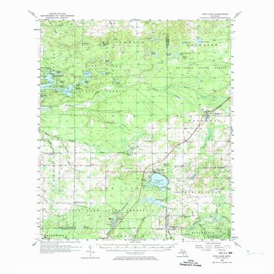 YellowMaps Fife Lake MI topo map, 1:62500 Scale, 15 X 15 Minute, Historical, 1956, Updated 1974, 22 x 18 in - Tyvek