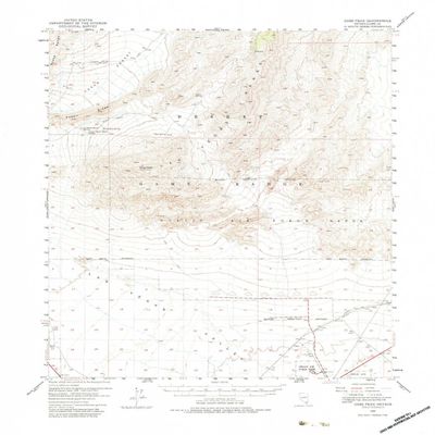 YellowMaps Gass Peak NV topo map, 1:62500 Scale, 15 X 15 Minute, Historical, 1952, Updated 1983, 22 x 18 in - Tyvek