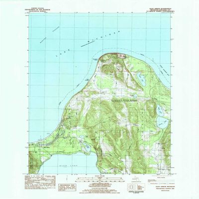 YellowMaps Glen Arbor MI topo map, 1:25000 Scale, 7.5 X 7.5 Minute, Historical, 1983, Updated 1984, 27.1 x 21.8 in - Tyvek
