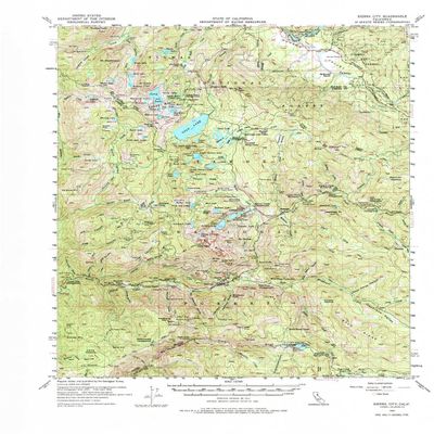 YellowMaps Sierra City CA topo map, 1:62500 Scale, 15 X 15 Minute, Historical, 1955, Updated 1977, 21.7 x 16.7 in - Tyvek