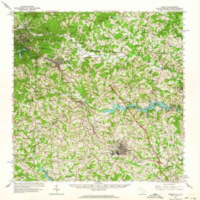 YellowMaps Inman SC topo map, 1:62500 Scale, 15 X 15 Minute, Historical, 1961, Updated 1964, 20.7 x 17 in - Tyvek