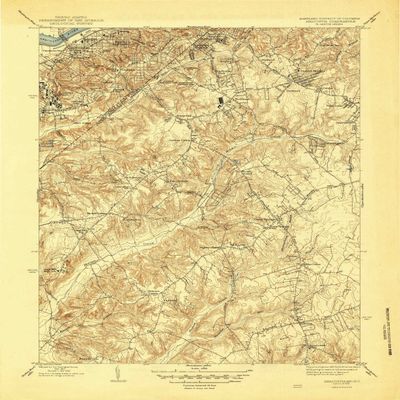 YellowMaps Anacostia DC topo map, 1:31680 Scale, 7.5 X 7.5 Minute, Historical, 1945, 20.6 x 16.8 in - Tyvek