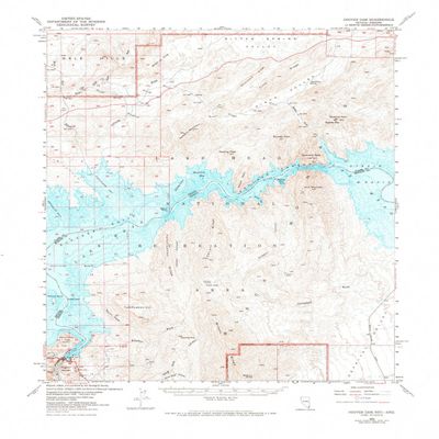 YellowMaps Hoover Dam AZ topo map, 1:62500 Scale, 15 X 15 Minute, Historical, 1953, Updated 1973, 21.9 x 17.9 in - Tyvek